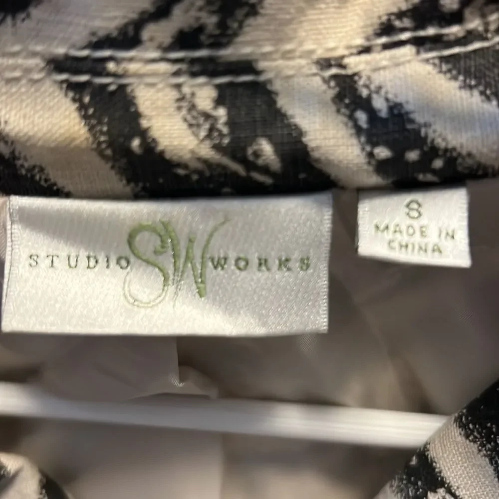 🖤Studio Works🖤🦓 Zebra Print🦓 Linen Cotton Blend Lined Blazer Jacket 🖤small